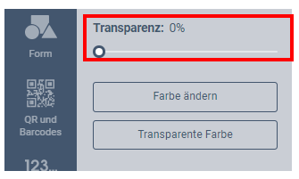 Transparency slider